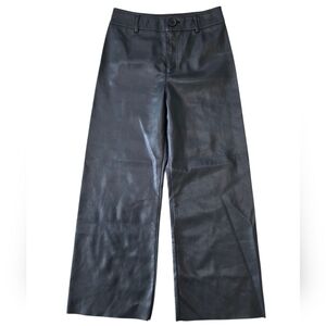 Zara Kids (Big Girl) Black Faux Leather Wide Leg Pants Size 13-14